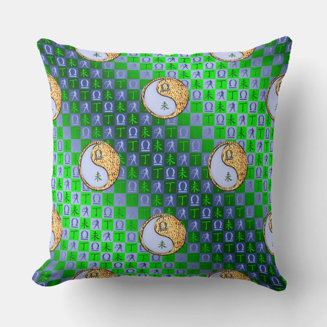 Libra & Fire Goat Throw Pillow (Front)