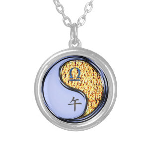 Libra & Fire Horse Silver Plated Necklace