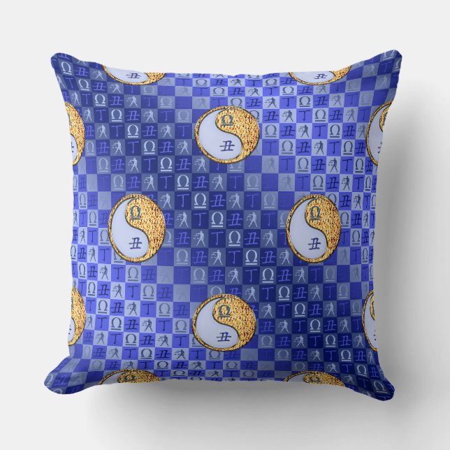 Libra & Fire Ox Throw Pillow (Front)
