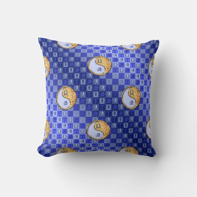 Libra & Fire Ox Throw Pillow (Front)