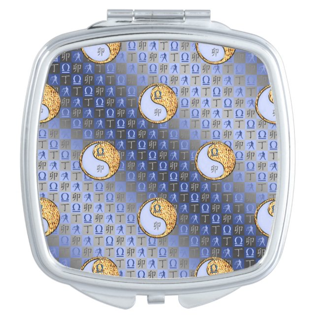 Libra & Fire Rabbit Compact Mirror (Front)