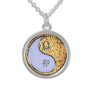 Libra & Fire Rabbit Sterling Silver Necklace