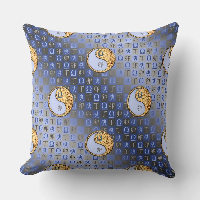 Libra & Fire Rabbit Throw Pillow (Front)