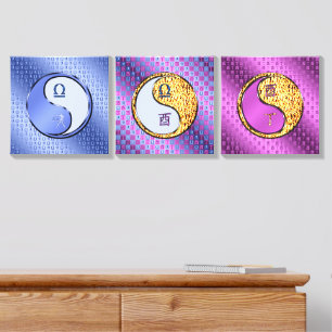 Libra & Fire Rooster Canvas Photo Tile