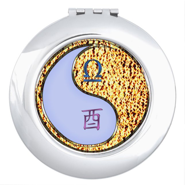 Libra & Fire Rooster Compact Mirror (Front)