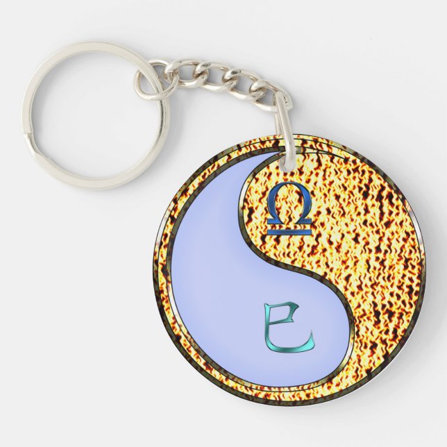 Libra & Fire Snake Keychain (Front)