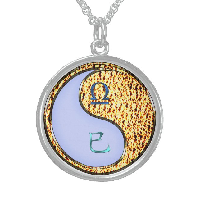 Libra & Fire Snake Sterling Silver Necklace (Front)