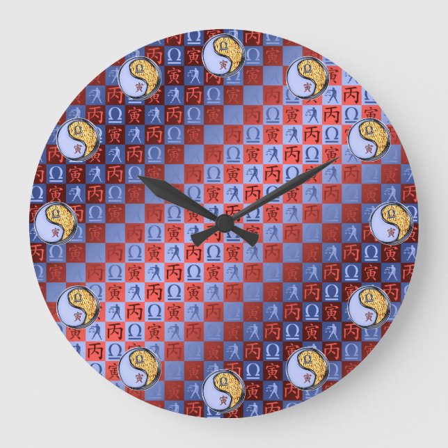 Libra & Fire Tiger Large Clock (Front)