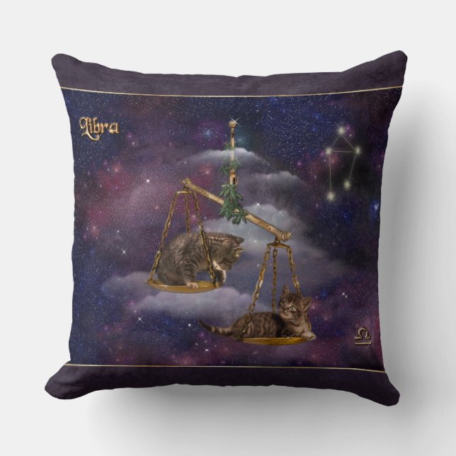 Libra for Cat Lovers Pillow (Front)