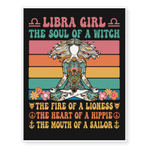 Libra Girl Astrology Sign Temporary Tattoos
