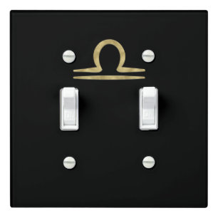 LIBRA Gold September October Birthday Astrology  Light Switch Cover