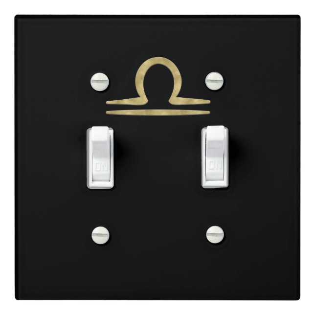 LIBRA Gold September October Birthday Astrology  Light Switch Cover (In Situ)