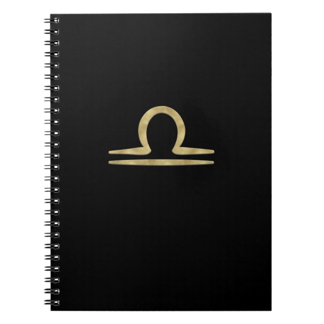 LIBRA Gold September October Birthday Astrology  Notebook (Front)