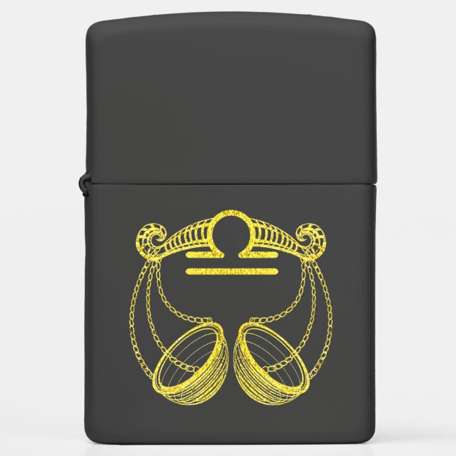 Libra Gold Zippo Lighter (Front)