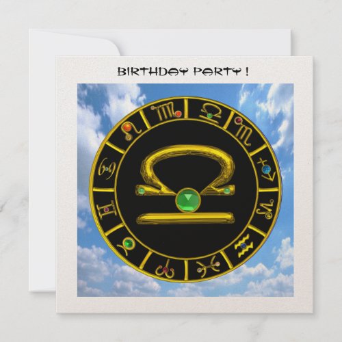 LIBRA GOLD ZODIAC BIRTHDAY JEWELAstrology Chart Invitation