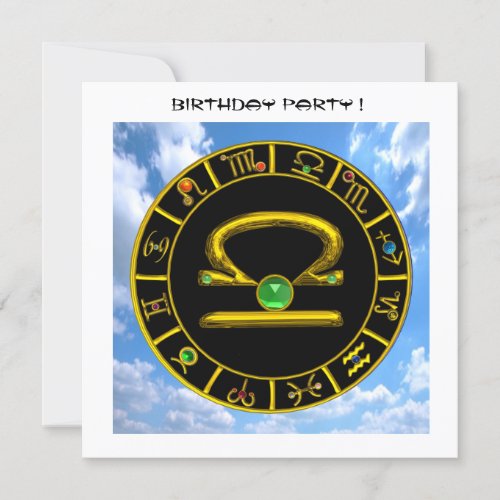 LIBRA GOLD ZODIAC BIRTHDAY JEWELAstrology Chart Invitation