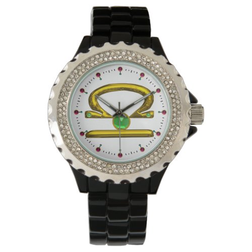 LIBRA GOLD ZODIAC BIRTHDAY JEWELGreen White Watch