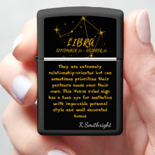Libra Golden: Relationship Zodiac Gift Zippo Lighter
