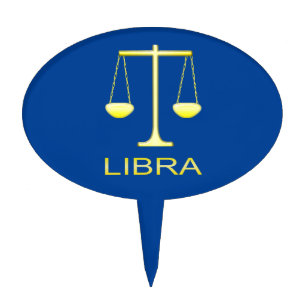 Libra Golden Scales Star Sign Cake Topper