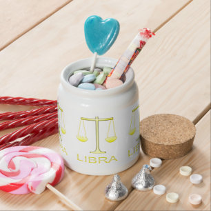 Libra Golden Scales Star Sign Candy Jar