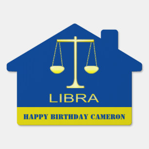 Libra Golden Scales Star Sign Custom Birthday