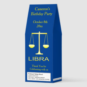 Libra Golden Scales Star Sign Custom Birthday Roasted Coffee