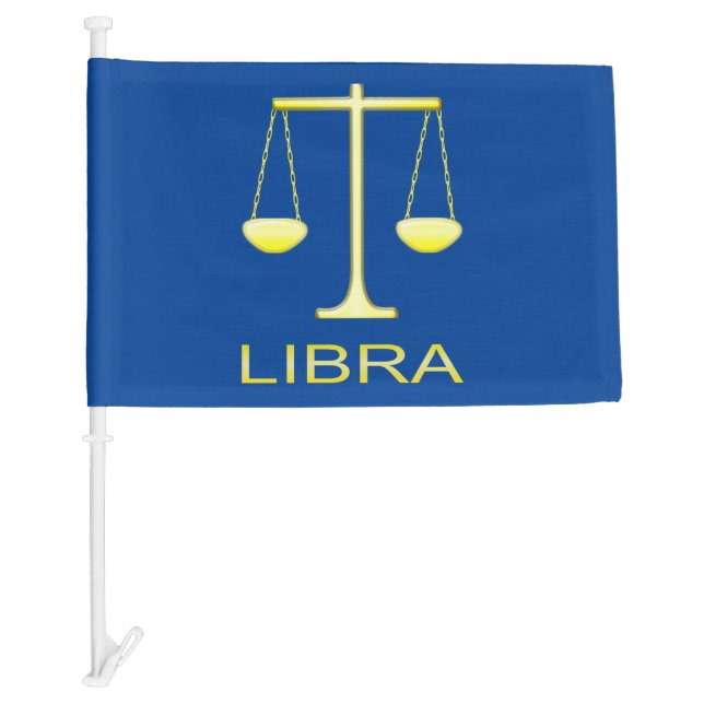 Libra Golden Scales Star Sign Custom Car Flag (Front)