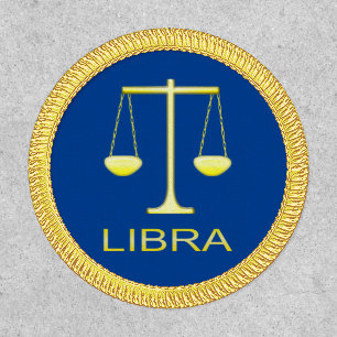 Libra Golden Scales Star Sign Patch