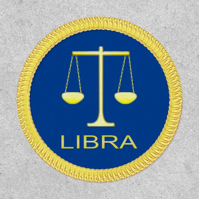 Libra Golden Scales Star Sign Patch (Front)