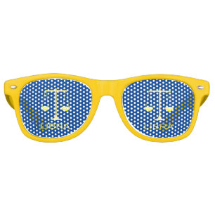 Libra Golden Scales Star Sign Retro Sunglasses