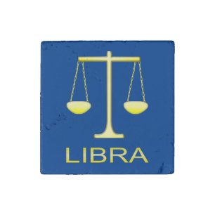 Libra Golden Scales Star Sign Stone Magnet