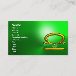 LIBRA ,Green Emerald and Gold Business Card