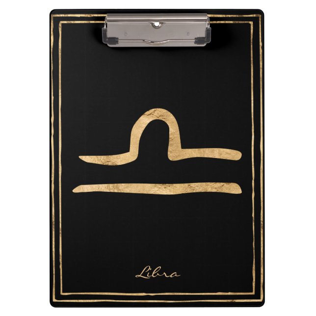 Libra hammered gold stylized astrology symbol  clipboard (Front)