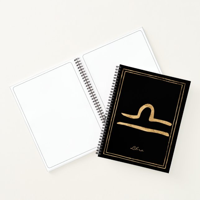 Libra hammered gold stylized astrology symbol  not notebook (Inside)