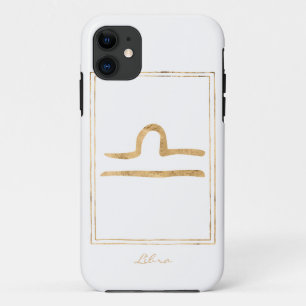 Libra hammered gold stylized astrology zodiac star iPhone 11 case