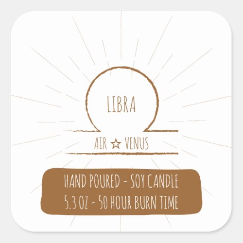 Libra hand Poured Soy Candle Label