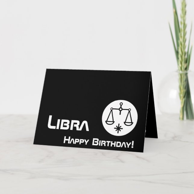 Libra, Happy Birthday!-Customize Card (Front)