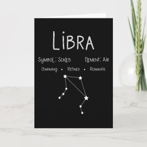 Libra Horoscope Astrology Star Sign Birthday Gift Card