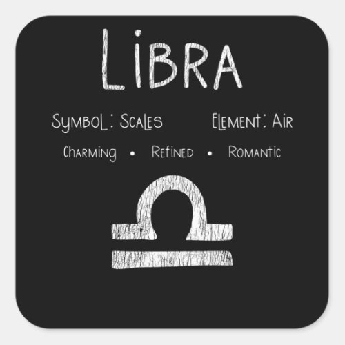 Libra Horoscope Astrology Star Sign Birthday Gift Square Sticker