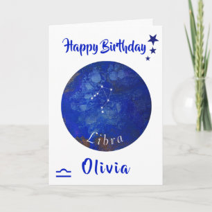 Libra Horoscope Card, Birthday Card