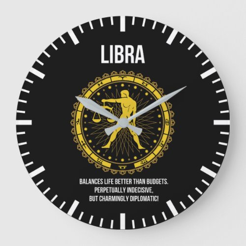 Libra _ Horoscope Funny Zodiac Sign Humor Large Clock