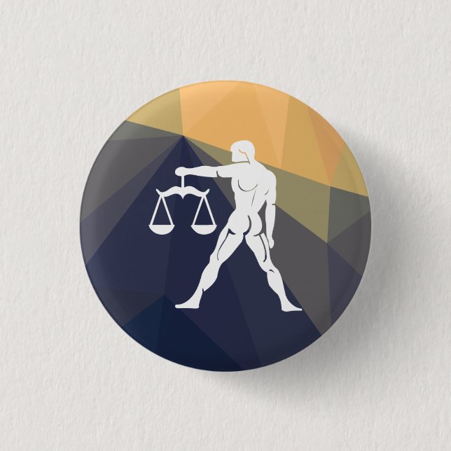 Libra horoscope sign round button (Front)