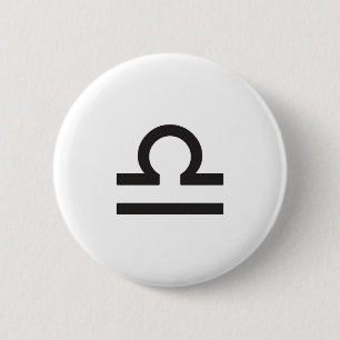LIBRA, HOROSCOPE SYMBOL PINBACK BUTTON