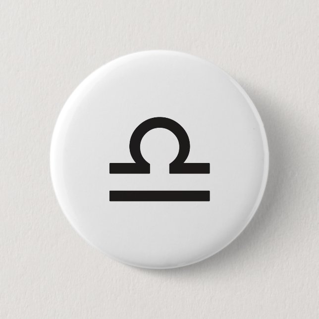 LIBRA, HOROSCOPE SYMBOL PINBACK BUTTON (Front)