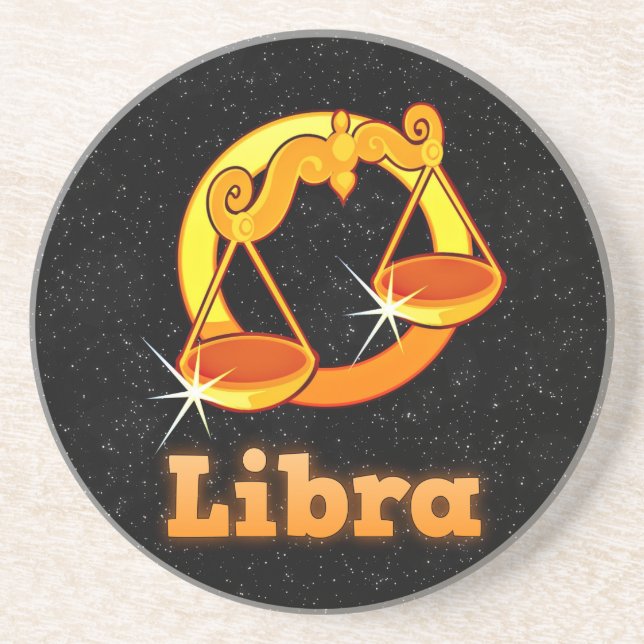 Libra illustration drink coaster (Front)