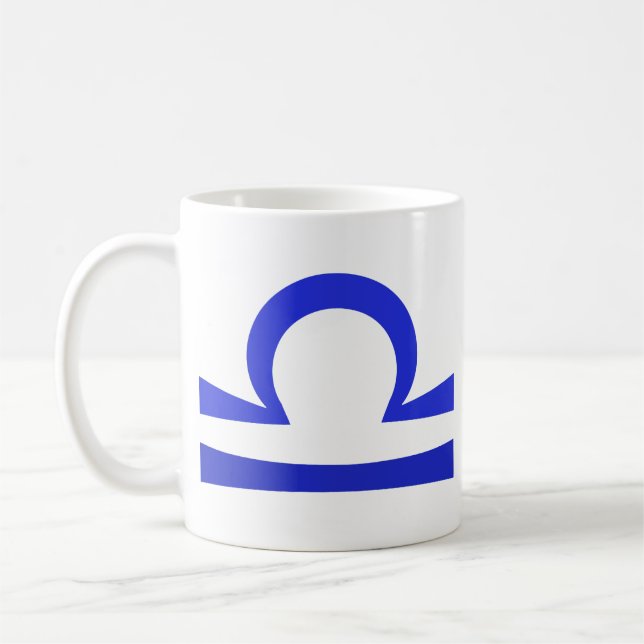 Libra in Blue Coffee Mug (Left)
