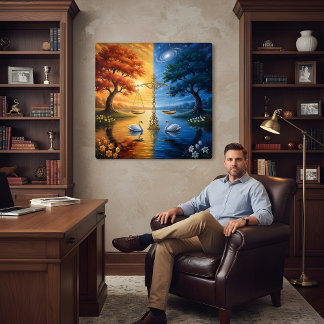 Libra Lake Equinox Metal Wall Art