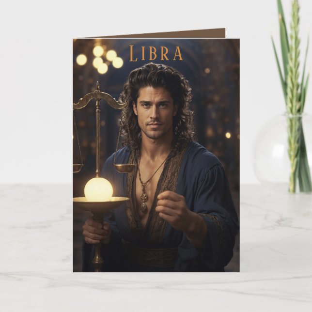 Libra Male Birthday Card (Front)