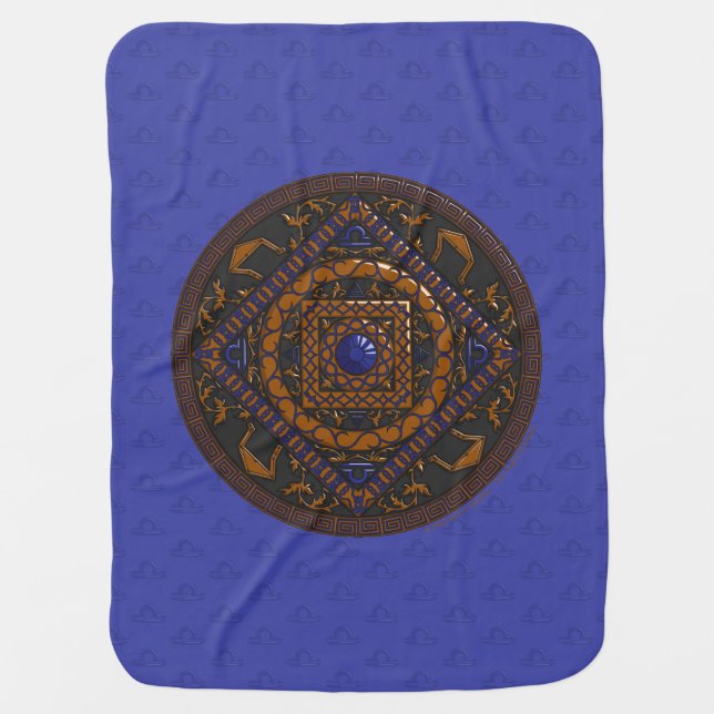 Libra Mandala Baby Blanket (Front)