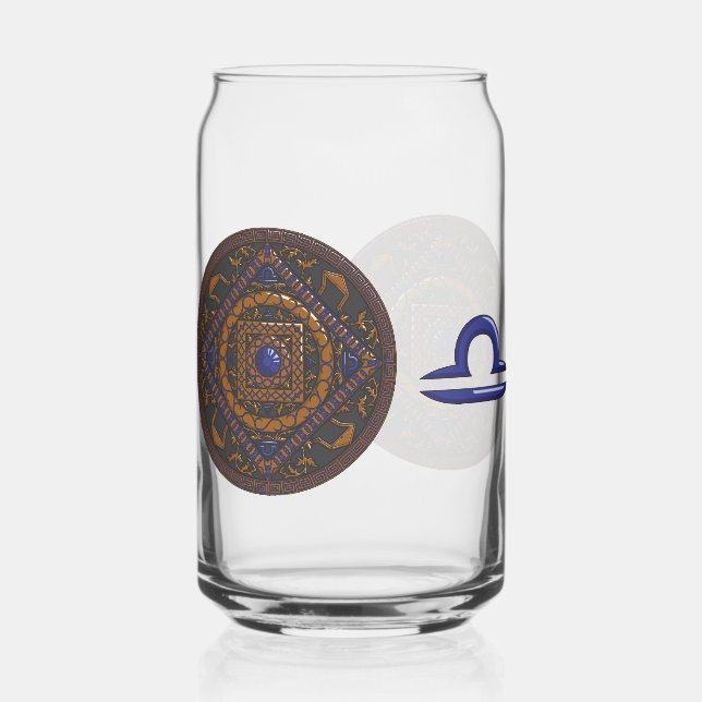 Libra Mandala Can Glass (Front)
